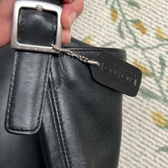 Vintage Coach MSD 9406 Genuine Leather Black Slim Shoulder Bag pristine - Picture 4 of 12